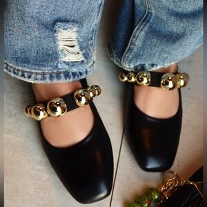 MISS LOLA Kimberly Ballet Flats- Black